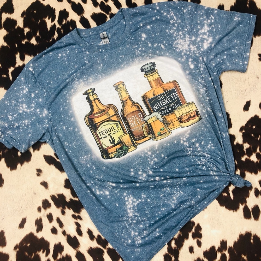 Navy Morgan Wallen bleached tee - Picture 1 of 1